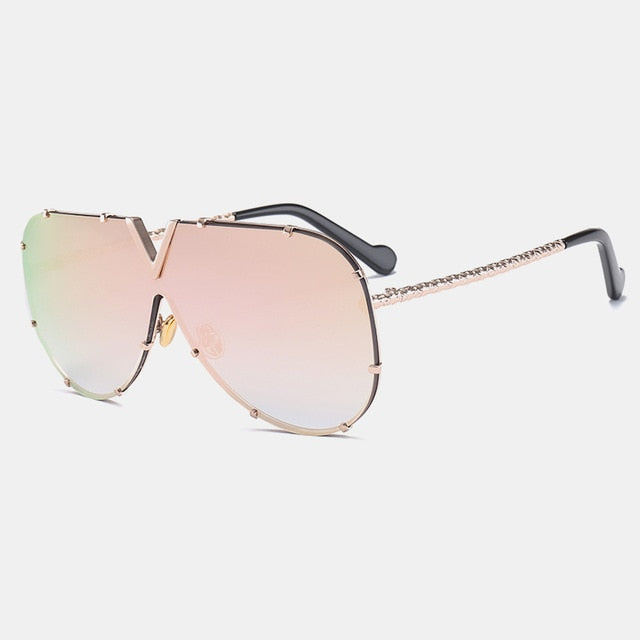 ROYAL GIRL 2020 New Sunglasses Men Women Brand Design Metal Frame Oversized Personality High Quality Unisex Sun Glasses MS678