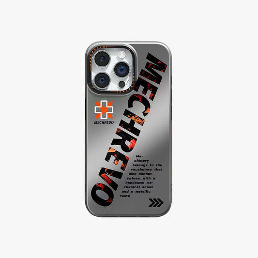 Reflective Phone Case | Metal Mechanical Fonts Orange