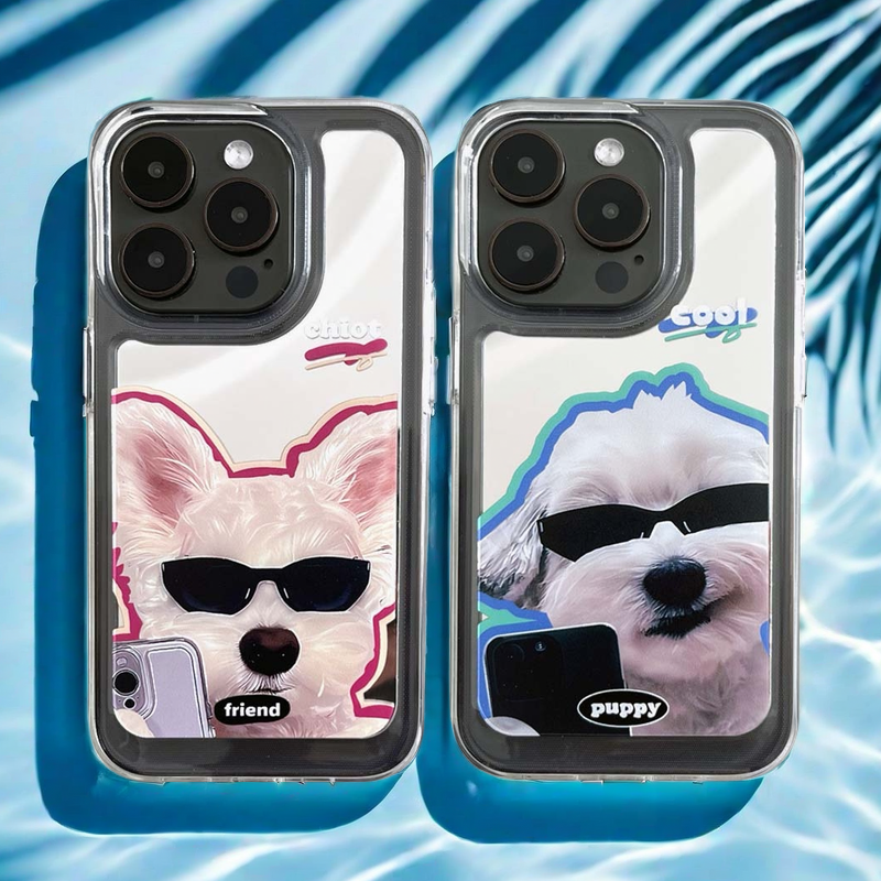 Mirror iPhone Case | Couple Dogs Self-Timer (Buy 2 and get 50% off one)