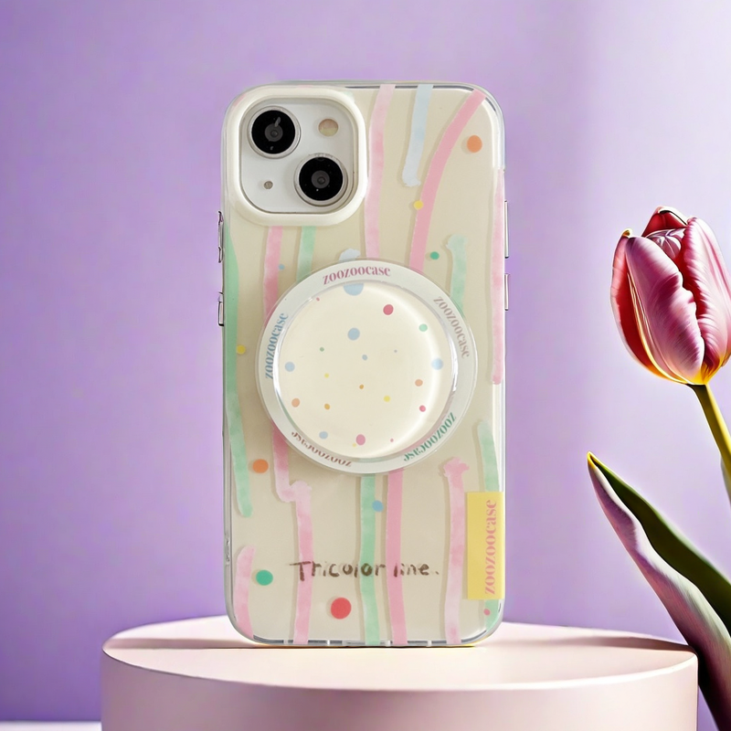 Magsafe Phone Case | Colorful Polka Dots With Magnetic Holder